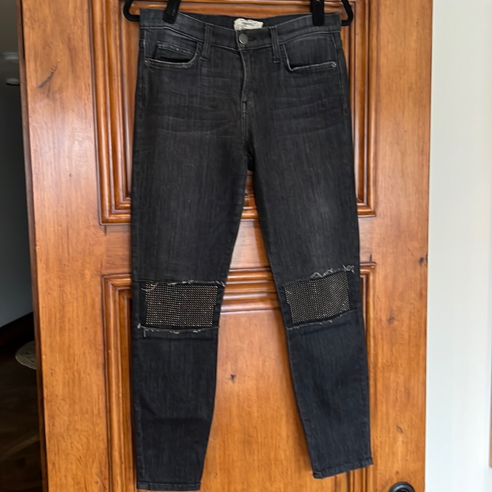 Black distressed Current Elliott denim jeans size 28